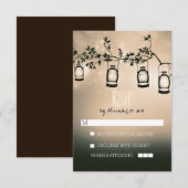 rustikale Nachtleuchten - Laternen Hochzeitskarten RSVP Karte (Vorne/Hinten)