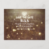 rustikale Nachtleuchten Save the Date Postkarten (Vorderseite)