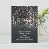 Rustikale nächtliche Mosaikblüte Hochzeitseinladun Einladung (Stehend Vorderseite)