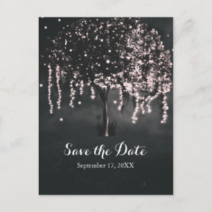 Rustikale nächtliche Mosaikleuchten Save the Date Ankündigungspostkarte