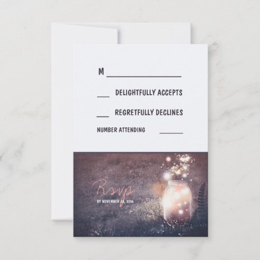 Rustikale Nachtlichtblitze Firefly Mason Jar RSVP  (Vorderseite)
