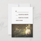 Rustikale Nachtlichtblitze Firefly Mason Jar RSVP (Vorderseite)