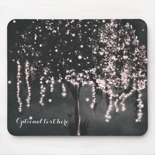 Rustikale Nachtmosse Tree Lights Elegant Mousepad (Vorne)