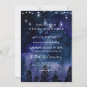 Rustikale Nachtwaldhochzeit Einladung (Vorderseite)