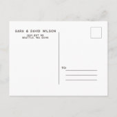 Rustikale Nadelkiefer-Hochzeit Sichern Sie das Dat Ankündigungspostkarte (Rückseite)