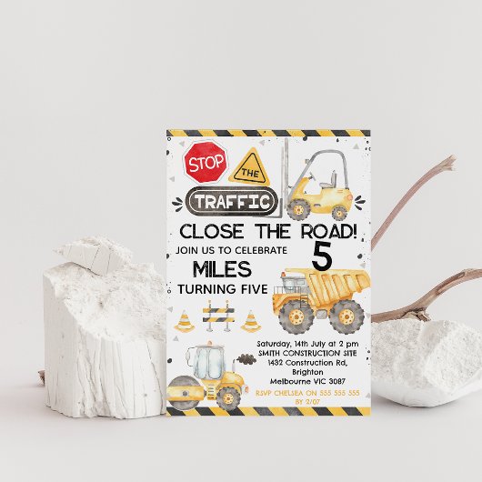 Rustikale Nahe Straßenbauweise Geburtstag Einladung