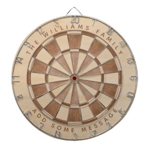 Rustikale Namensmeldung Brown Wood Classic Dartscheibe