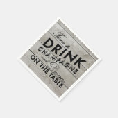 Rustikale Napkin Time to Drink Champagne Serviette (Ecke)