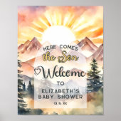 Rustikale Natur hier kommt Son Baby Dusche Willkom Poster (Vorne)