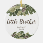 Rustikale Natur Personalisiert kleine Brüderlandsc Keramik Ornament (Hinten)