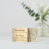 Rustikale Naturholzplatten Baumrinde Monogramm Visitenkarte (Stehend Vorderseite)
