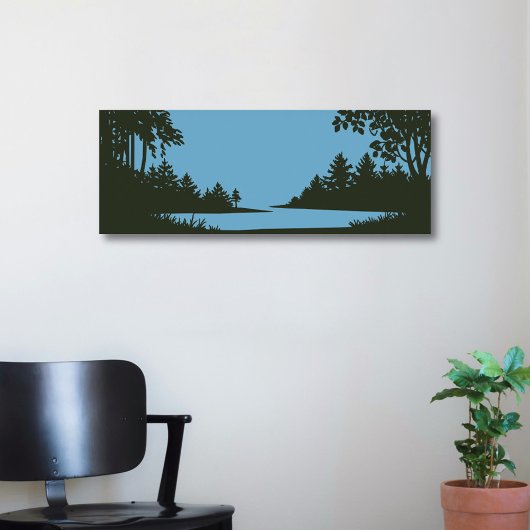 Rustikale Naturlandschaft mit Gewässer Poster