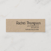 Rustikale natürliche einfache schlichte mini visitenkarte (Rückseite)