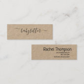 Rustikale natürliche einfache schlichte mini visitenkarte (Vorne/Hinten)