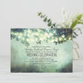 Rustikale Naturzweige Lichter Hochzeit Einladung (Stehend Vorderseite)