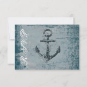 Rustikale Nautic Anchor Wedding RSVP Cards (Rückseite)