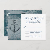 Rustikale Nautic Anchor Wedding RSVP Cards (Vorne/Hinten)
