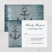 Rustikale Nautic Anchor Wedding RSVP Cards Karte (Vorne/Hinten)
