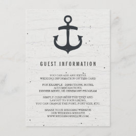 Rustikale Nautic Wedding Card Begleitkarte