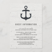 Rustikale Nautic Wedding Card Begleitkarte (Vorderseite)
