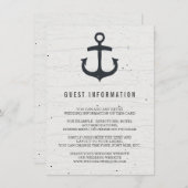 Rustikale Nautic Wedding Card Begleitkarte (Vorne/Hinten)