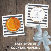 Rustikale Nautical Ahoy Es ist ein Baby Shower Nav Serviette