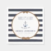 Rustikale Nautical Ahoy Es ist ein Baby Shower Nav Serviette (Vorderseite)