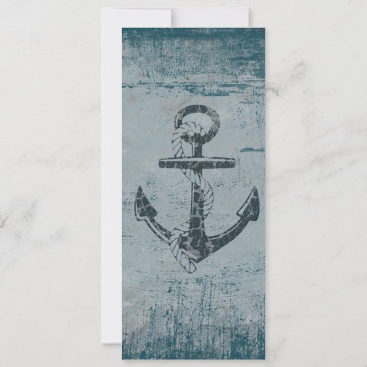 Rustikale Nautik-Anker-Einladung zur Hochzeit Einladung (Rückseite)