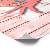 Rustikale Nautikkrabbe auf Holzschälerei | Drucken Poster (Ecke)