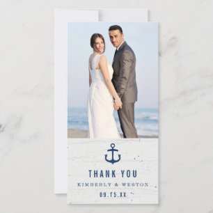 Rustikale nautische Hochzeit Danksagungskarte / Na Dankeskarte