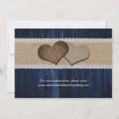 Rustikale Navy-Blau-Holz-Sonnenblumen-Hochzeitsfot Save The Date (Rückseite)