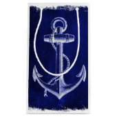 rustikale Navy Blue Anker nautische Gastgeschenk H Kleine Geschenktüte (Vorderseite)