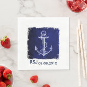 rustikale Navy Blue Anker nautische Gastgeschenk H Serviette (Beispiel)