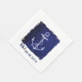 rustikale Navy Blue Anker nautische Gastgeschenk H Serviette (Ecke)