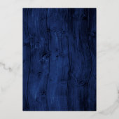 Rustikale Navy Blue Burgundy Brautparty Rose Gold Folieneinladung (Rückseite)