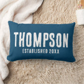 Rustikale Navy Blue Burlap Familie Name Wedding Ye Lendenkissen (Decke)