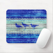 Rustikale Navy Blue Coasters Sandpipers Mousepad (Mit Mouse)