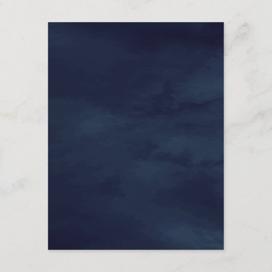 Rustikale Navy Blue Fall Maple Blätter Pumpkin Begleitkarte (Rückseite)