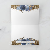 Rustikale Navy Blue Floral Fall Pumpkin Vielen Dan Karte (Innenseite)