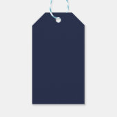 Rustikale Navy Blue & Gold String Lichter Geschenkanhänger (Rückseite)