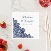 Rustikale Navy Blue Lace Wedding Napkins Serviette (Beispiel)