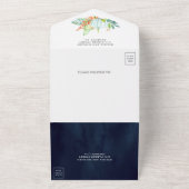 Rustikale Navy Blue Lace White Pumpkins Hochzeit i All In One Einladung (Außenbereich)