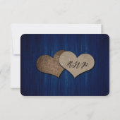 Rustikale Navy Blue Mason Jar Wedding RSVP Card Karte (Rückseite)