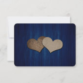 Rustikale Navy Blue Mason Jar Wood Wedding RSVP Ca Karte (Rückseite)