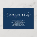 Rustikale Navy Blue Schrift, Hochzeitshoneymoon Begleitkarte<br><div class="desc">Das ist das rustikale Skript,  Hochzeitskarte. Sie können die Farben des Schriftartes ändern und Ihre Hochzeitsdetails in den entsprechenden Schriftart / Schrift hinzufügen.#TeeshaDerrick</div>