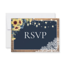 Rustikale Navy Blue Sonnenblumenblume Spitzen-Holz