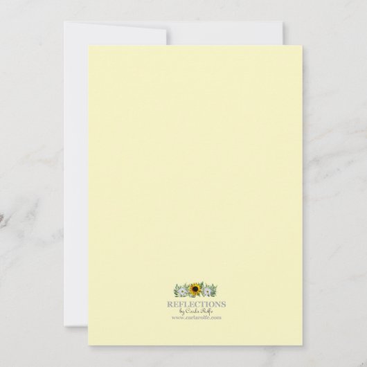 Rustikale Navy Blue Sunflower|Daisy Save the Date Einladung (Rückseite)