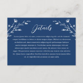 Rustikale Navy Blue Wildblume Hochzeitskarte Begleitkarte (Vorderseite)