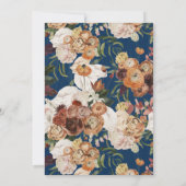 Rustikale Navy Blue Wood Herbst Blumenzeremonie Einladung (Rückseite)