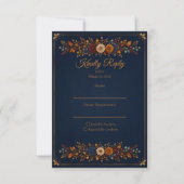 Rustikale Navy-Herbsthochzeit RSVP Karte (Vorderseite)